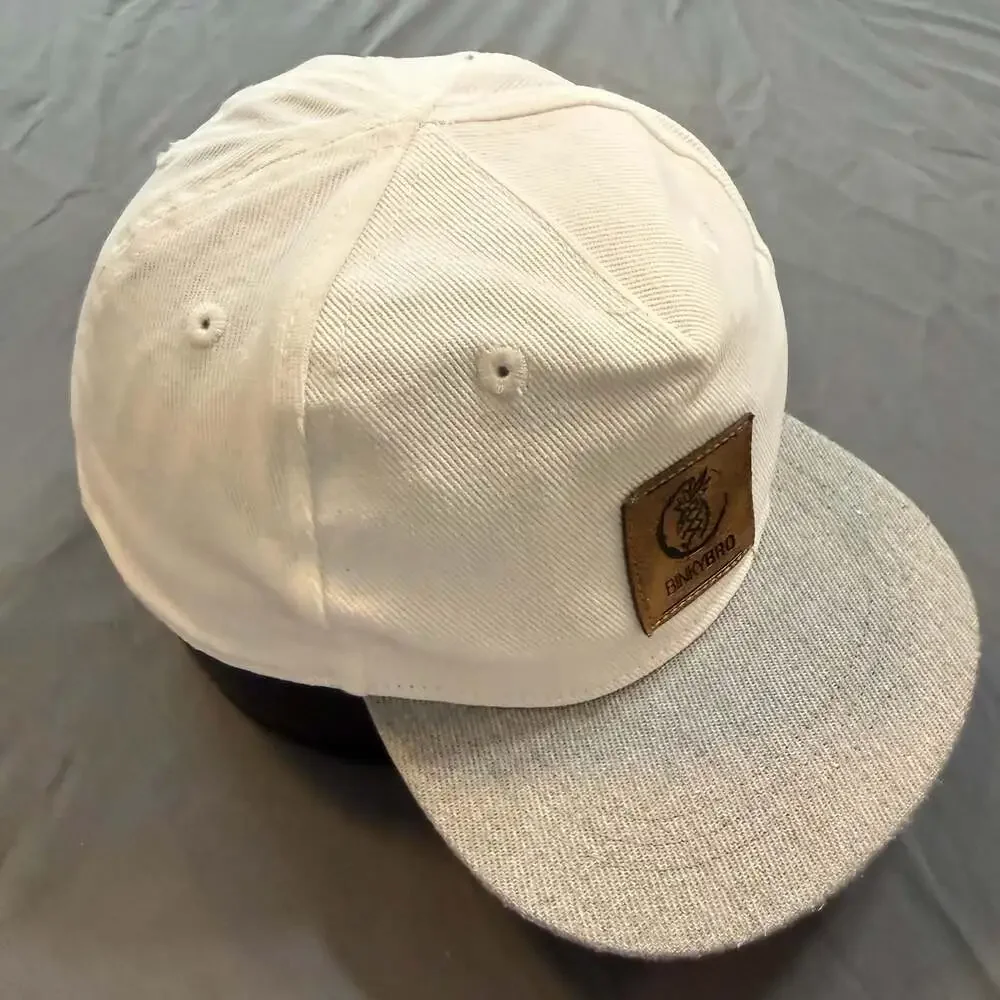 BinkyBro Toddler Snapback Hat Pineapple Logo White Gray Flat Bill Kids Cap
